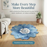3D Flower Shaped Rug Non Slip Absorbent Bath Mat