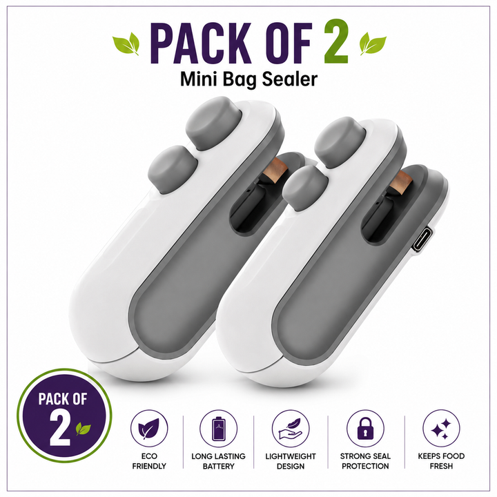 Rechargeable Mini Heat Bag Sealer pack of 2