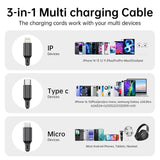 Universal 3 in 1 Charging Cable 4ft (Pack of 2)