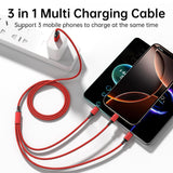Universal 3 in 1 Charging Cable 4ft (Pack of 2)
