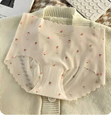 Cloud Ice Silk Strawberry Panties pack of 2 (Pink and yellow)