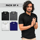 Men's Polo T-Shirts (Pack of 4) (ASSORTED COLORS)